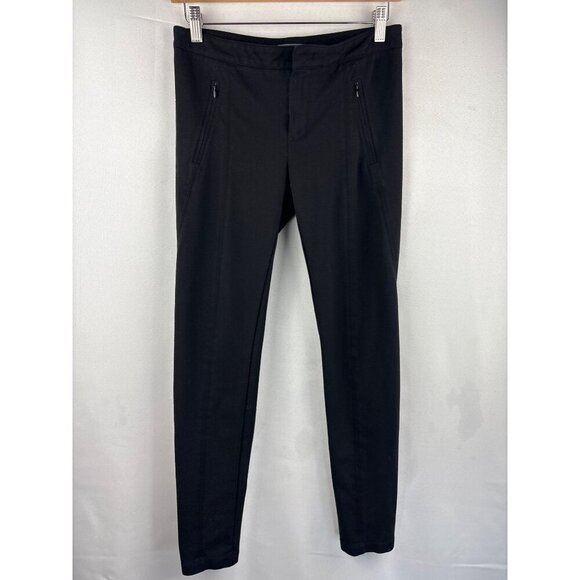 Vince Womens Black Slim Fit Trousers Size 6 Stretch Fabric Zipper - Picture 2 of 5